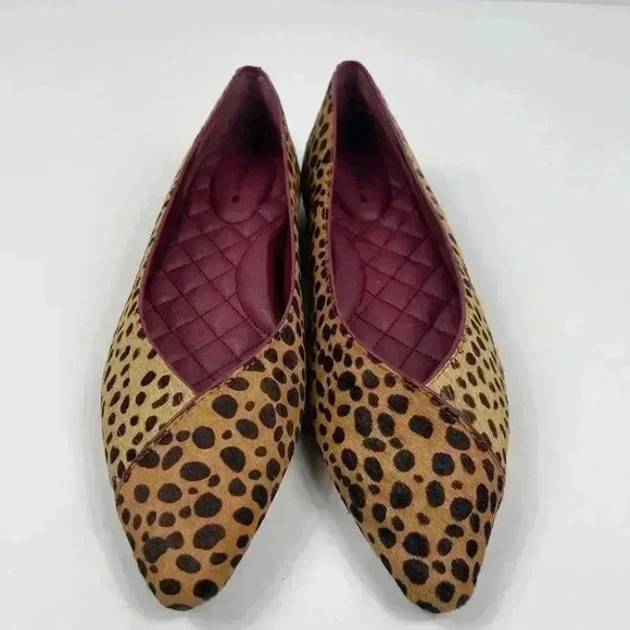 BIRDIES The Goldfinch Faux Animal Hair Cheetah Womens 6 Nonslip Sandal Pointed - Picture 4 of 14